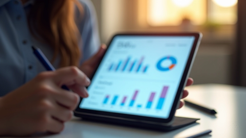 Analītiskais grafiks un dati uz planšetdatora ar statistikas rīkiem birojā